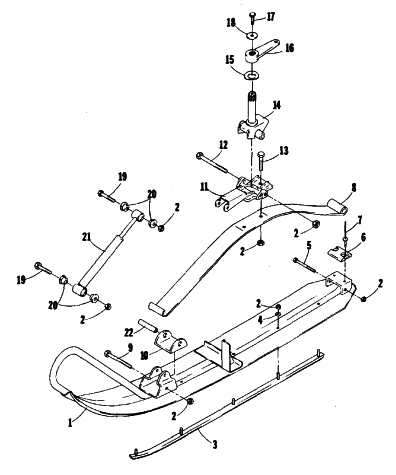 Parts Diagram for Arctic Cat 1977 Z 440 SNOWMOBILE SKI