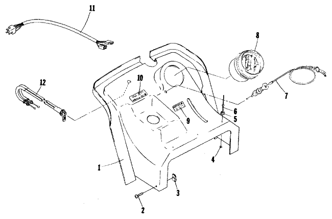 Parts Diagram for Arctic Cat 1977 Z 440 SNOWMOBILE CONSOLE
