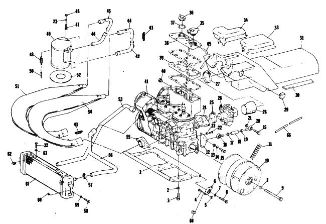Parts Diagram for Arctic Cat 1977 Z 250 SNOWMOBILE ENGINE AND RELATED PARTS