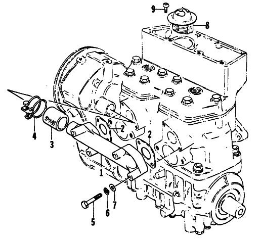 Parts Diagram for Arctic Cat 1977 Z 340 SNOWMOBILE WATER INTAKE MANIFOLD