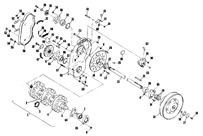 Parts Diagram for Arctic Cat 1977 Z 340 SNOWMOBILE DRIVE TRAIN