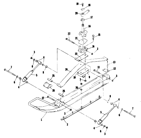 Parts Diagram for Arctic Cat 1977 CROSS COUNTRY CAT SNOWMOBILE SKI