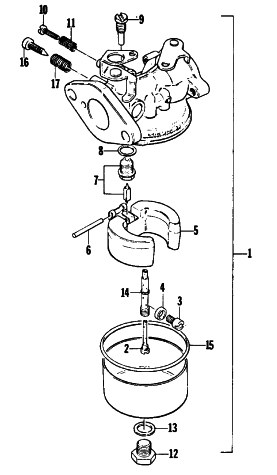 Parts Diagram for Arctic Cat 1977 KITTY CAT SNOWMOBILE CARBURETOR