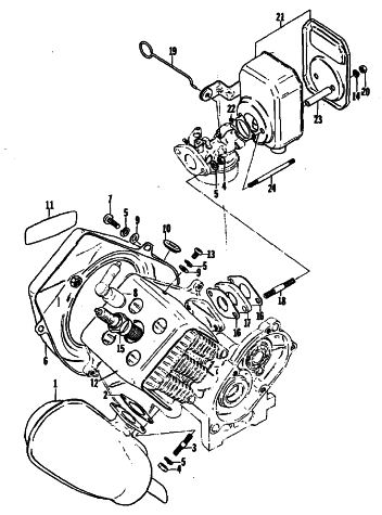 Parts Diagram for Arctic Cat 1978 KITTY CAT SNOWMOBILE MUFFLER, COWLING AND SILENCER