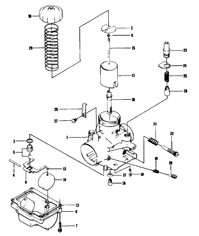 Parts Diagram for Arctic Cat 1979 JAG 2000 F/A SNOWMOBILE CARBURETOR