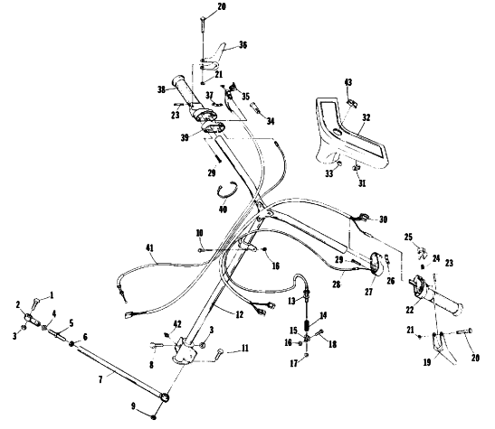 Parts Diagram for Arctic Cat 1978 JAG 3000 SNOWMOBILE STEERING