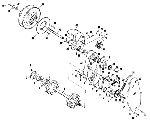 Parts Diagram for Arctic Cat 1978 CHEETAH SNOWMOBILE DRIVE TRAIN