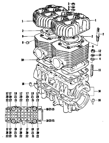 Parts Diagram for Arctic Cat 1978 CHEETAH SNOWMOBILE CRANKCASE AND CYLINDER