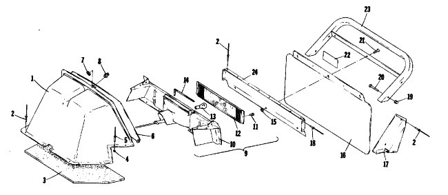 Parts Diagram for Arctic Cat 1978 PANTHER 4000 SNOWMOBILE REAR SHROUD AND BUMPER