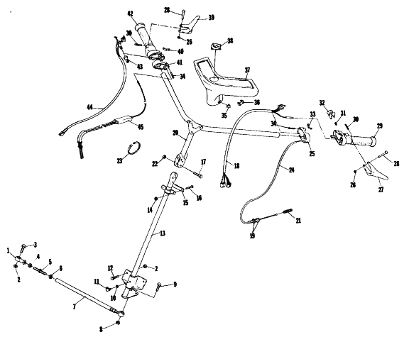 Parts Diagram for Arctic Cat 1978 EL TIGRE' 5000 F/A SNOWMOBILE STEERING