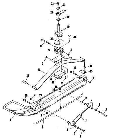 Parts Diagram for Arctic Cat 1977 PANTERA F/C SNOWMOBILE SKI