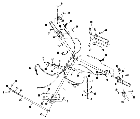 Parts Diagram for Arctic Cat 1978 PANTERA F/C SNOWMOBILE STEERING