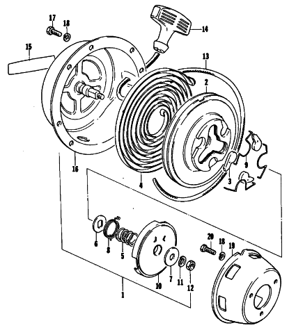 Parts Diagram for Arctic Cat 1978 PANTHER 4000 SNOWMOBILE RECOIL STARTER