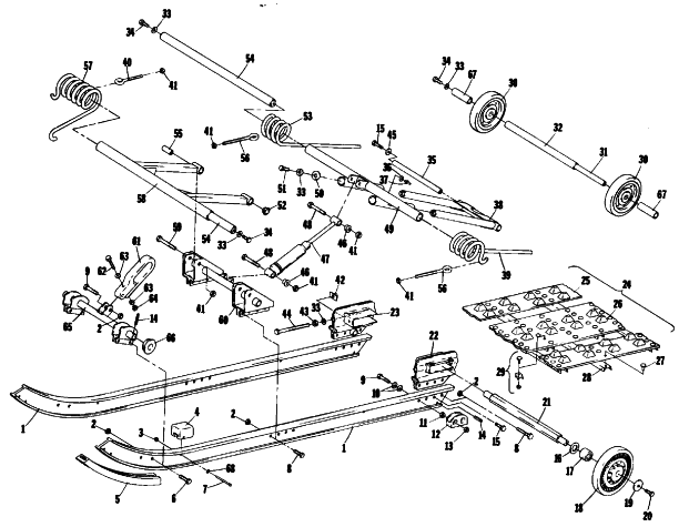 Parts Diagram for Arctic Cat 1978 PANTERA F/A SNOWMOBILE UNDERCARRIAGE AND TRACK