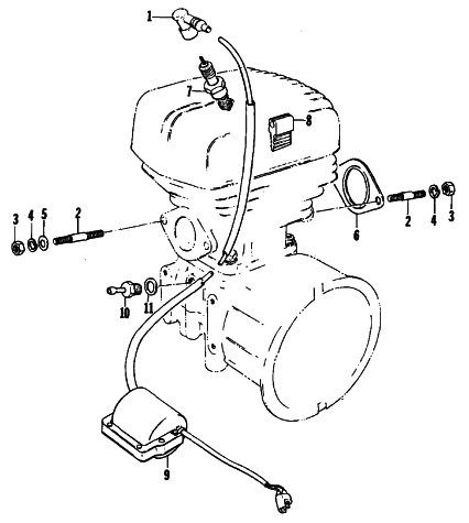 Parts Diagram for Arctic Cat 1979 LYNX SINGLE SNOWMOBILE INSULATORS AND ELECTRICAL