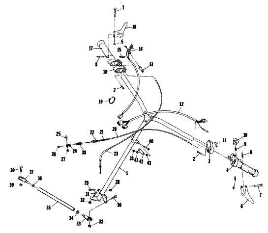Parts Diagram for Arctic Cat 1979 LYNX SINGLE SNOWMOBILE STEERING