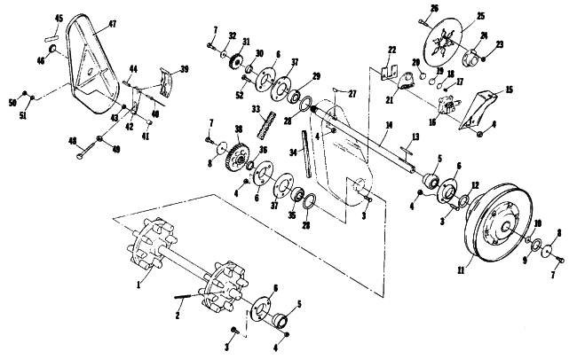 Parts Diagram for Arctic Cat 1979 LYNX SINGLE SNOWMOBILE DRIVE TRAIN