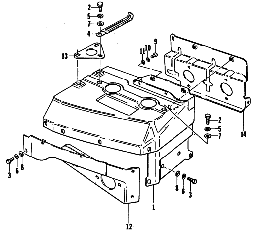 Parts Diagram for Arctic Cat 1979 PANTHER SNOWMOBILE CYLINDER COWLING