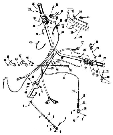 Parts Diagram for Arctic Cat 1979 PANTHER SNOWMOBILE STEERING