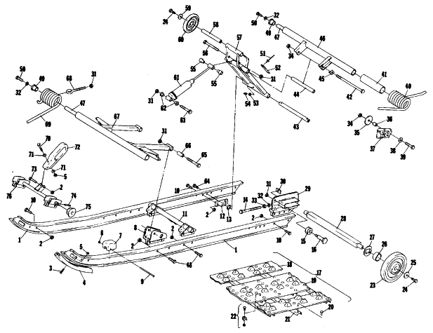 Parts Diagram for Arctic Cat 1979 PANTHER SNOWMOBILE UNDERCARRIAGE AND TRACK