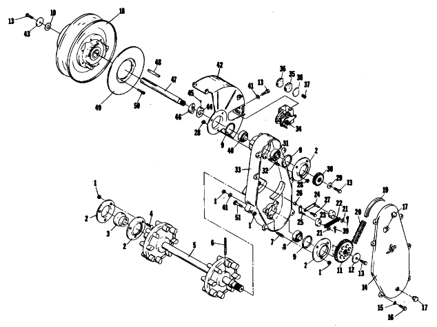 Parts Diagram for Arctic Cat 1979 PANTHER SNOWMOBILE DRIVE TRAIN