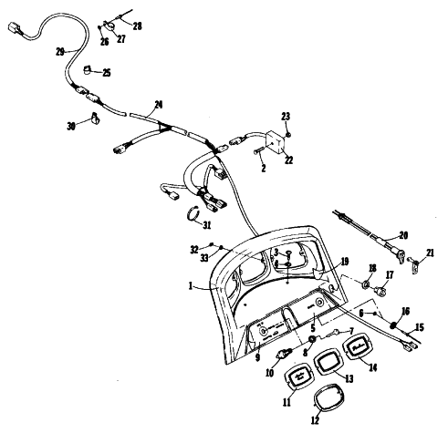 Parts Diagram for Arctic Cat 1979 PANTERA SNOWMOBILE CONSOLE AND WIRING