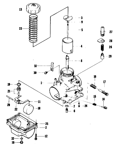Parts Diagram for Arctic Cat 1979 PANTERA SNOWMOBILE CARBURETOR