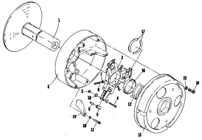 Parts Diagram for Arctic Cat 1979 PANTERA SNOWMOBILE DRIVE CLUTCH