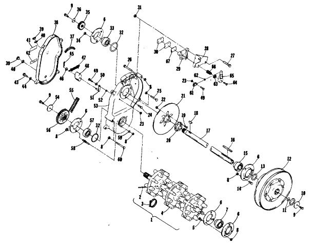 Parts Diagram for Arctic Cat 1979 PANTERA SNOWMOBILE DRIVE TRAIN