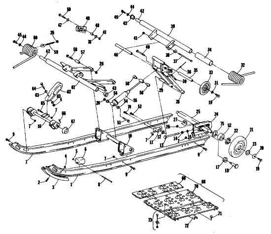 Parts Diagram for Arctic Cat 1979 EL TIGRE F/A SNOWMOBILE UNDERCARRIAGE AND TRACK