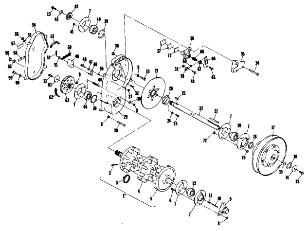 Parts Diagram for Arctic Cat 1979 EL TIGRE L/C SNOWMOBILE DRIVE TRAIN