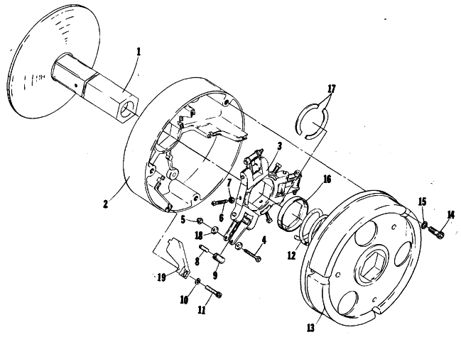 Parts Diagram for Arctic Cat 1980 JAG 2000 F/A SNOWMOBILE DRIVE CLUTCH