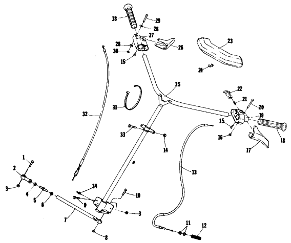 Parts Diagram for Arctic Cat 1979 JAG 3000 F/C SNOWMOBILE STEERING