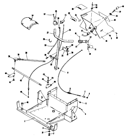 Parts Diagram for Arctic Cat 1979 KITTY CAT SNOWMOBILE STEERING, FRONT FRAME, AND CONSOLE