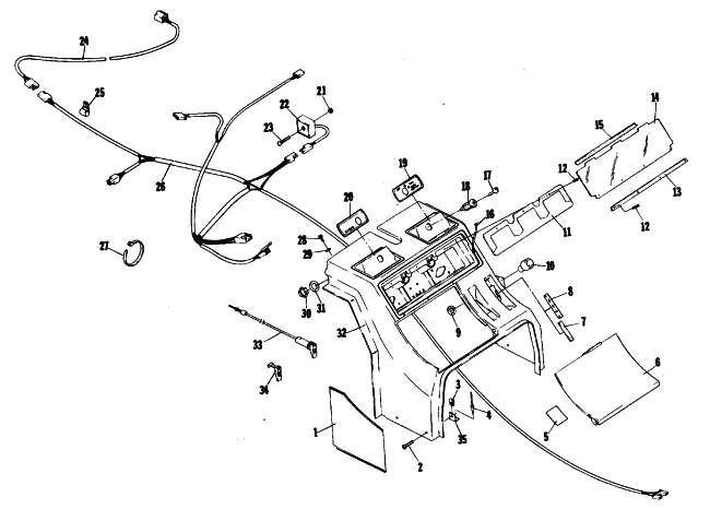 Parts Diagram for Arctic Cat 1979 TRAIL CAT SNOWMOBILE CONSOLE AND WIRING