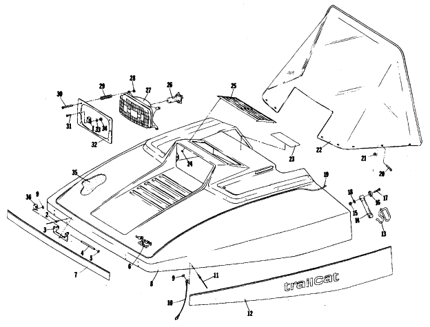 Parts Diagram for Arctic Cat 1979 TRAIL CAT SNOWMOBILE HOOD