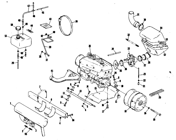 Parts Diagram for Arctic Cat 1979 TRAIL CAT SNOWMOBILE ENGINE AND RELATED PARTS