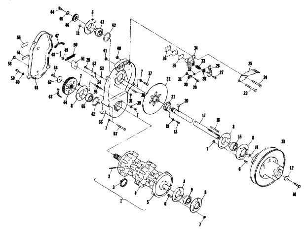 Parts Diagram for Arctic Cat 1979 TRAIL CAT SNOWMOBILE DRIVE TRAIN