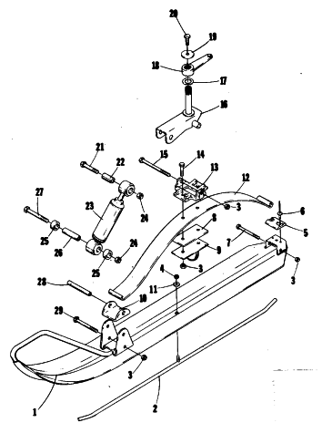 Parts Diagram for Arctic Cat 1980 LYNX SINGLE SNOWMOBILE SKI