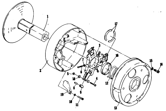 Parts Diagram for Arctic Cat 1980 LYNX SINGLE SNOWMOBILE DRIVE CLUTCH