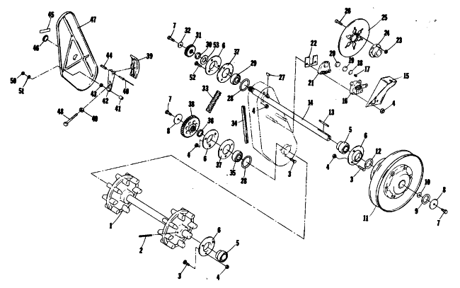 Parts Diagram for Arctic Cat 1980 LYNX SINGLE SNOWMOBILE DRIVE TRAIN