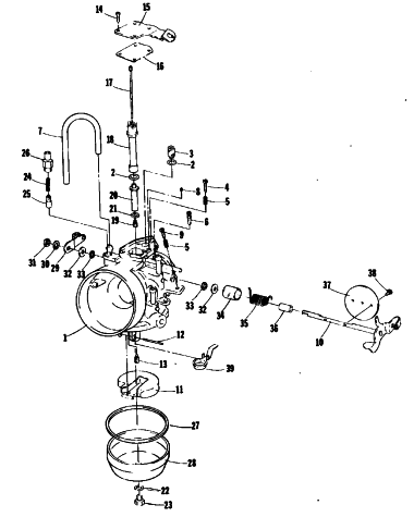 Parts Diagram for Arctic Cat 1980 TRAIL CAT 3000 SNOWMOBILE CARBURETOR