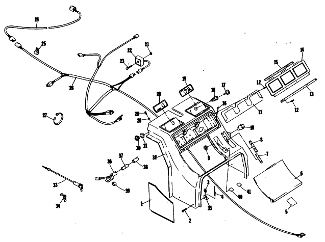 Parts Diagram for Arctic Cat 1980 TRAIL CAT 4000 SNOWMOBILE CONSOLE AND WIRING