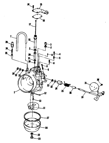 Parts Diagram for Arctic Cat 1980 JAG 3000 F/A SNOWMOBILE CARBURETOR
