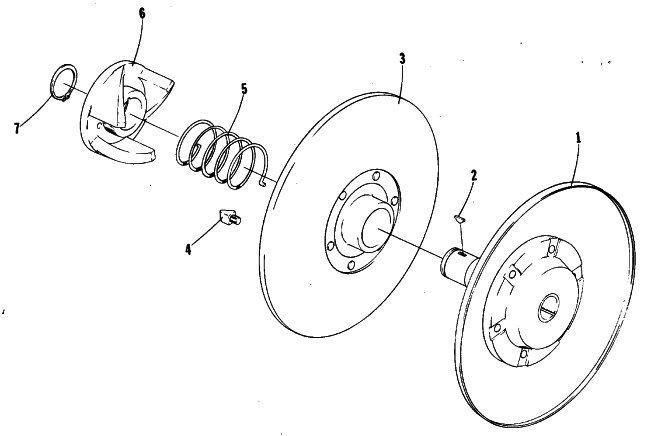 Parts Diagram for Arctic Cat 1980 LYNX SINGLE SNOWMOBILE DRIVEN CLUTCH