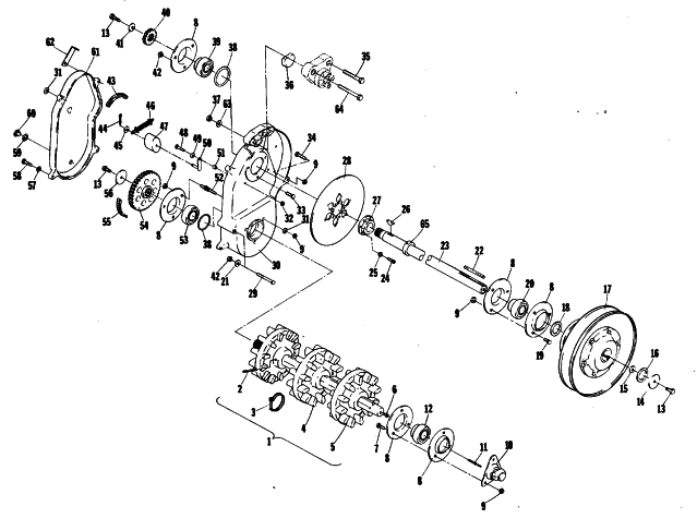 Parts Diagram for Arctic Cat 1980 PANTHER SNOWMOBILE DRIVE TRAIN