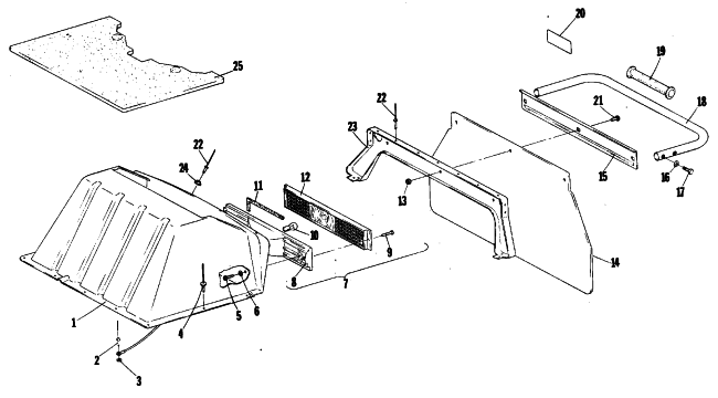 Parts Diagram for Arctic Cat 1980 EL TIGRE L/C SNOWMOBILE TOOLBOX AND REAR BUMPER