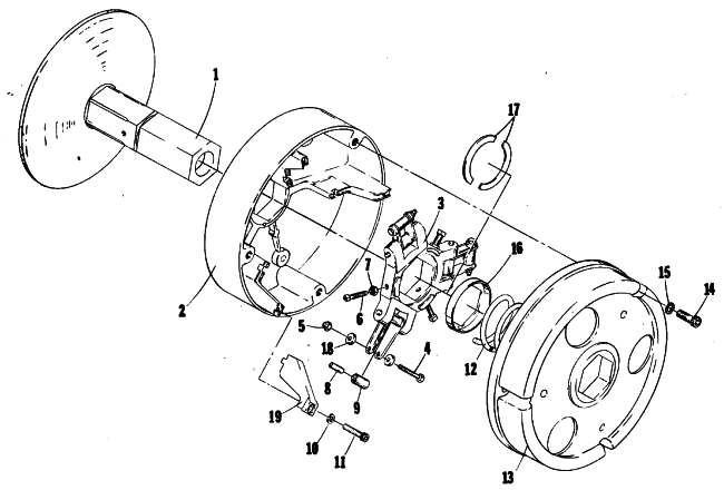 Parts Diagram for Arctic Cat 1980 EL TIGRE F/A SNOWMOBILE DRIVE CLUTCH