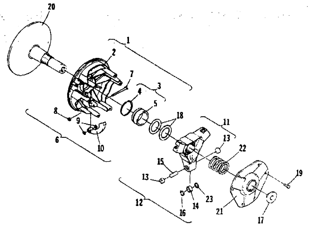 Parts Diagram for Arctic Cat 1980 EL TIGRE L/C SNOWMOBILE DRIVE CLUTCH
