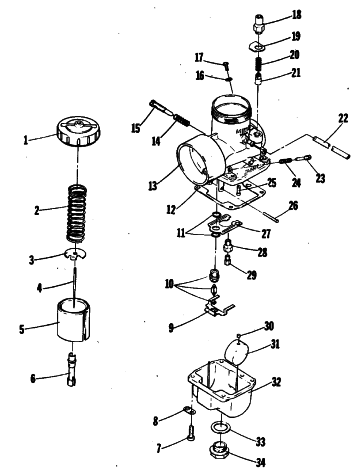 Parts Diagram for Arctic Cat 1980 EL TIGRE L/C SNOWMOBILE CARBURETOR